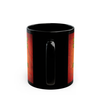 shoot the moon again - Black Mug (burnt orange)