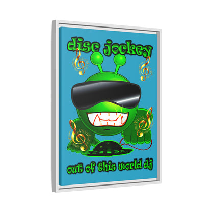 disc jockey - framed canvas art (turquoise)
