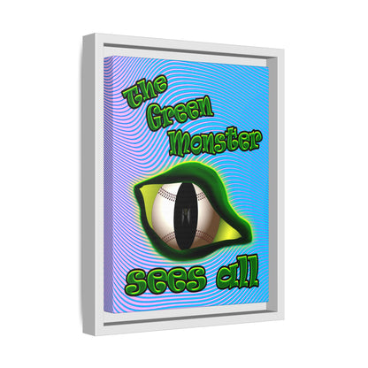 green monster - framed canvas art (light blue-purple wave)