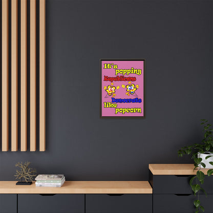 popping like popcorn - framed canvas art (light pink)