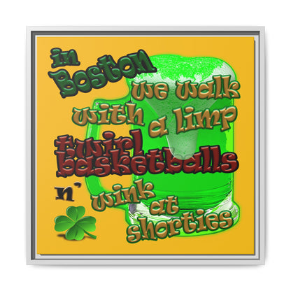 celtics logo - framed canvas art (yellow)