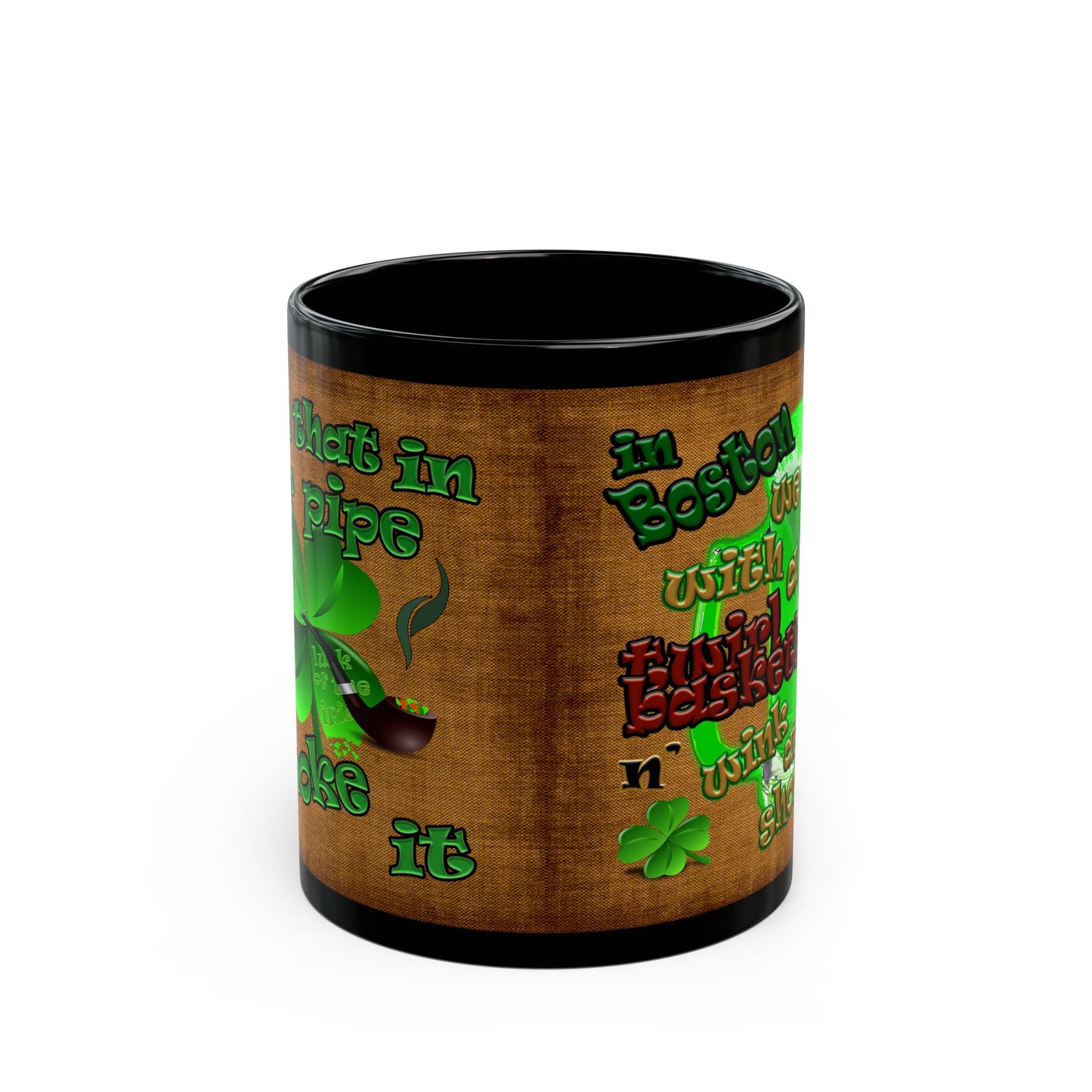 celtics logo - Black Mug (brown papyrus)