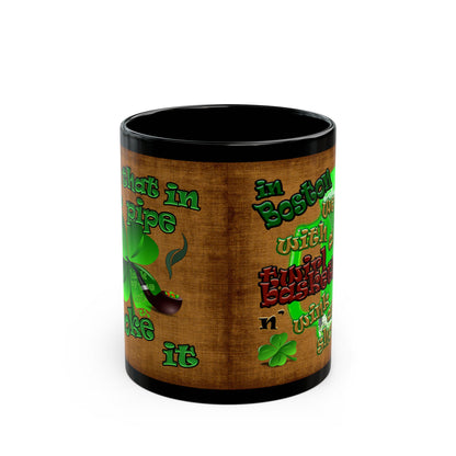 celtics logo - Black Mug (brown papyrus)