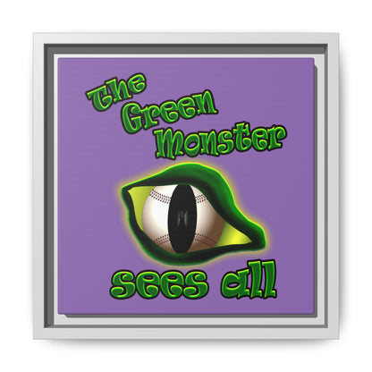 green monster - framed canvas art (light purple)