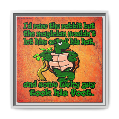 turtle race - framed canvas art (burnt orange)