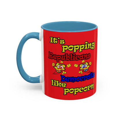 popping like popcorn - Accent Mug (red)