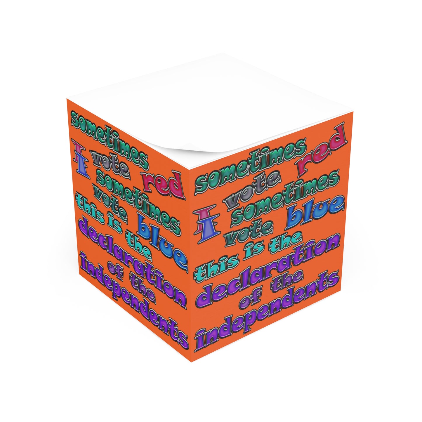 declaration of the independents - note cube (orange)