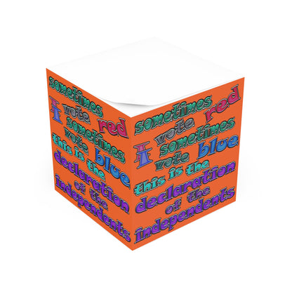 declaration of the independents - note cube (orange)