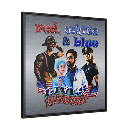 rw&b lives matter - framed canvas art (brushed nickel)