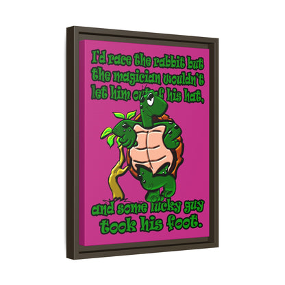 turtle race - framed canvas art (pink)