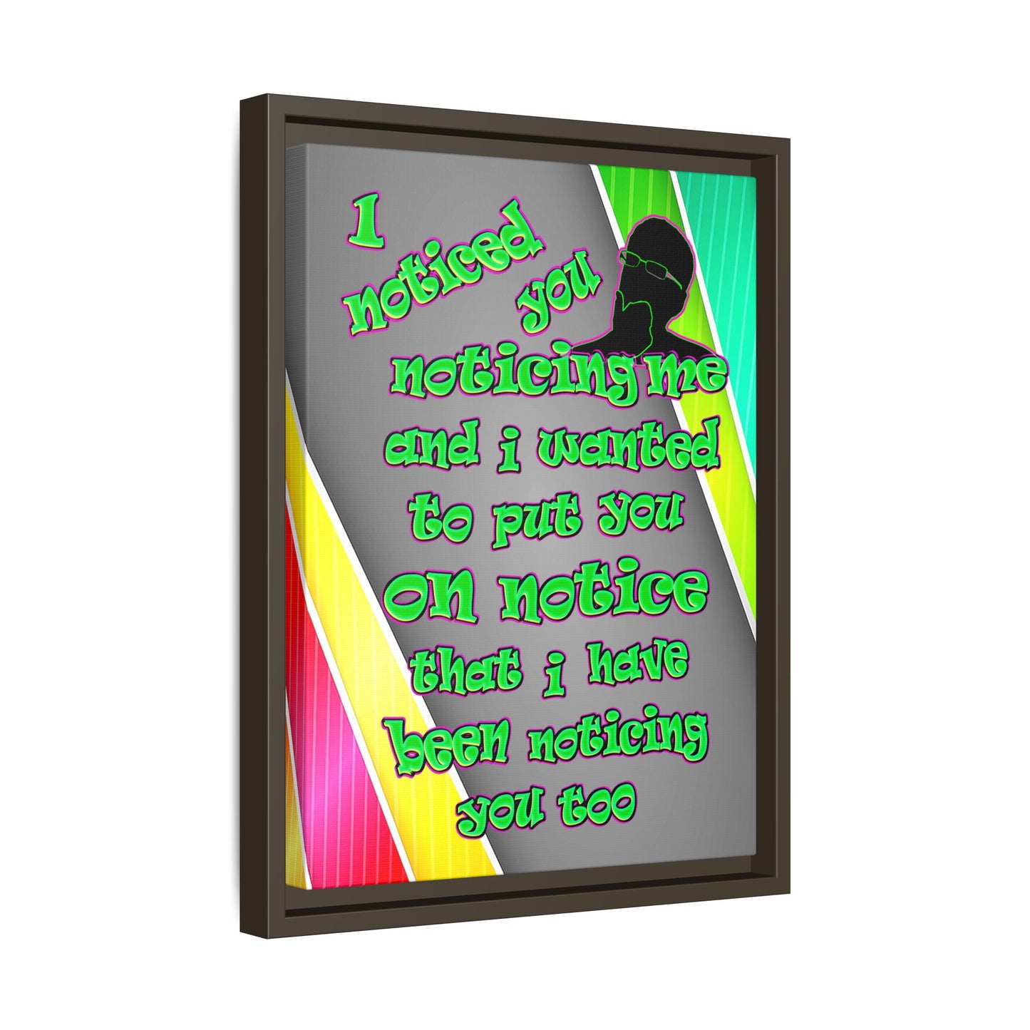noticed you noticing - framed canvas art (rainbow split)