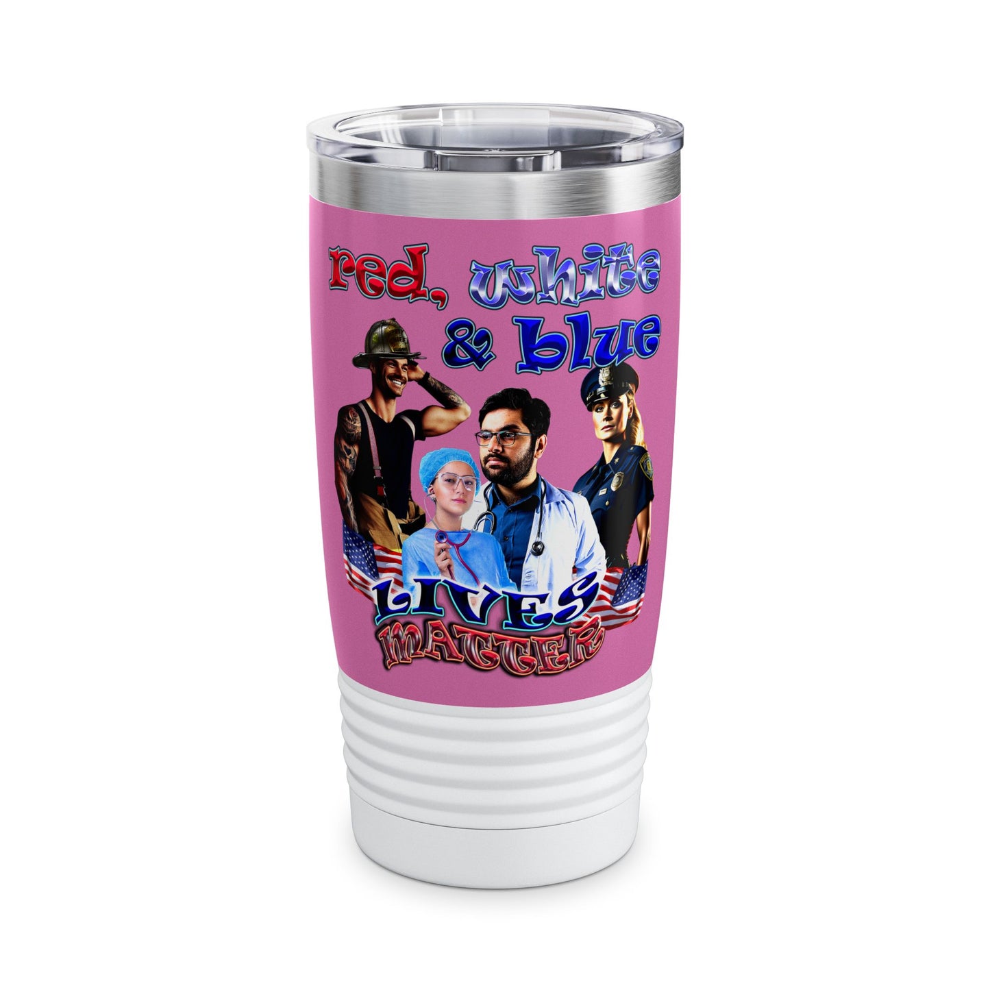 rw&b lives matter - Ringneck Tumbler, 20oz (light pink)