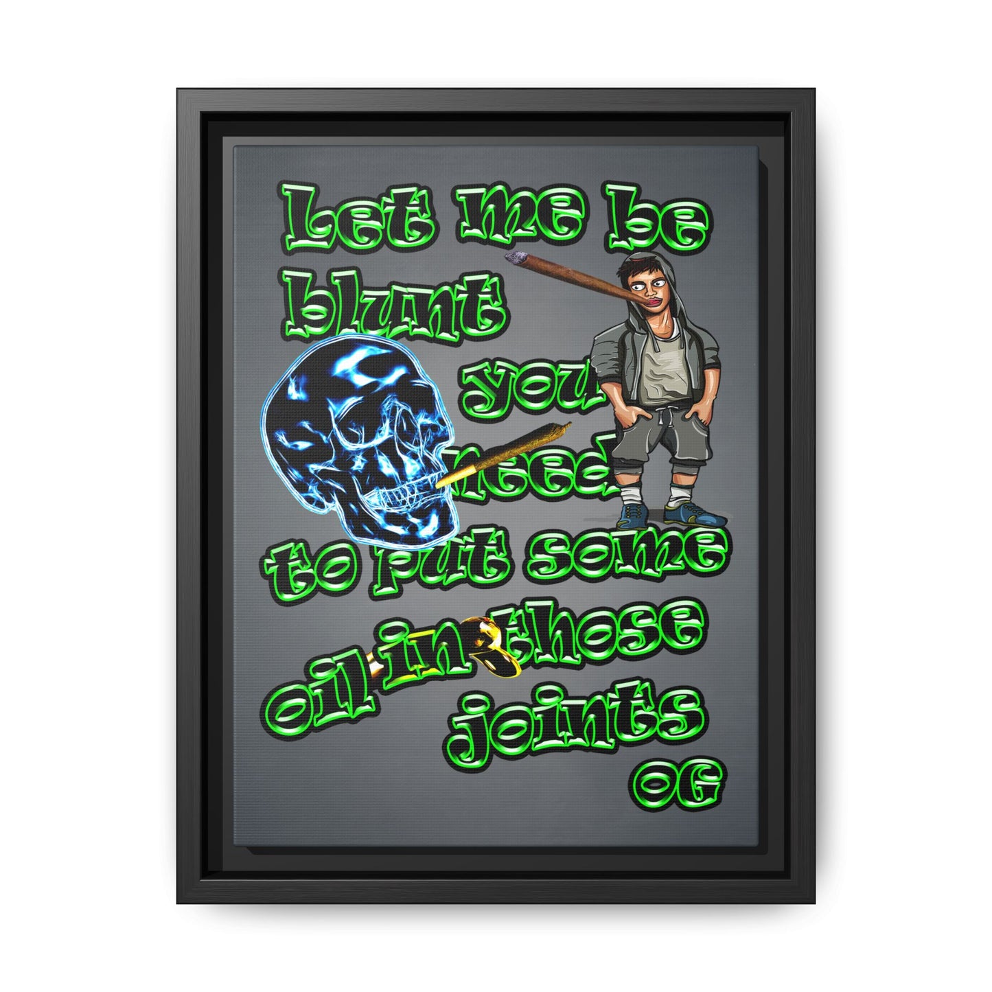 og - framed canvas art (grey-light grey)