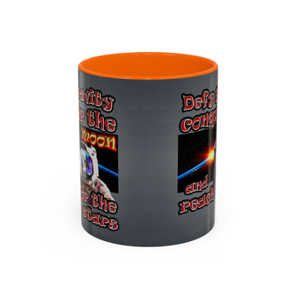 defy conquer reach - Accent Mug (grey-light grey)