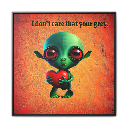 I don't care that your grey - framed canvas art (burnt orange)