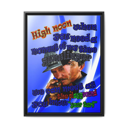 high noon - framed canvas art (blue-white wave)