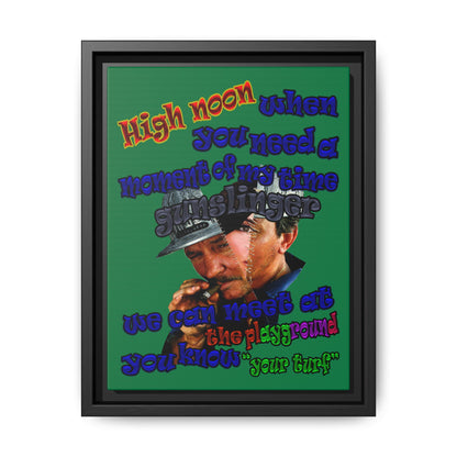 high noon - framed canvas art (dark green)