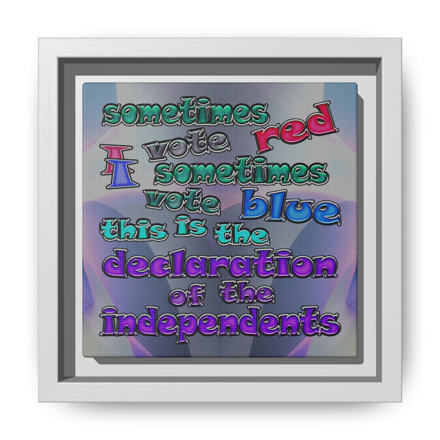declaration of the independents - framed canvas art (grey-pink wave)