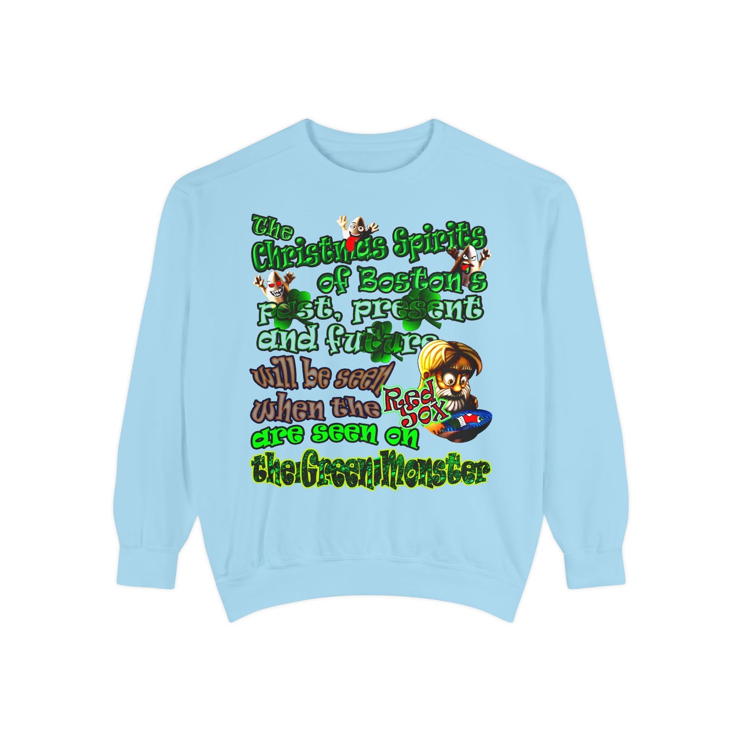 christmas spirits of boston - Unisex Garment-Dyed Sweatshirt
