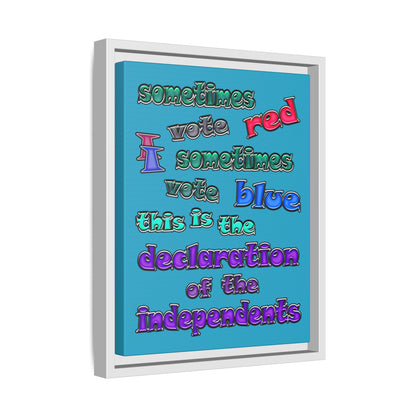 declaration of the independents - framed canvas art (turquoise)