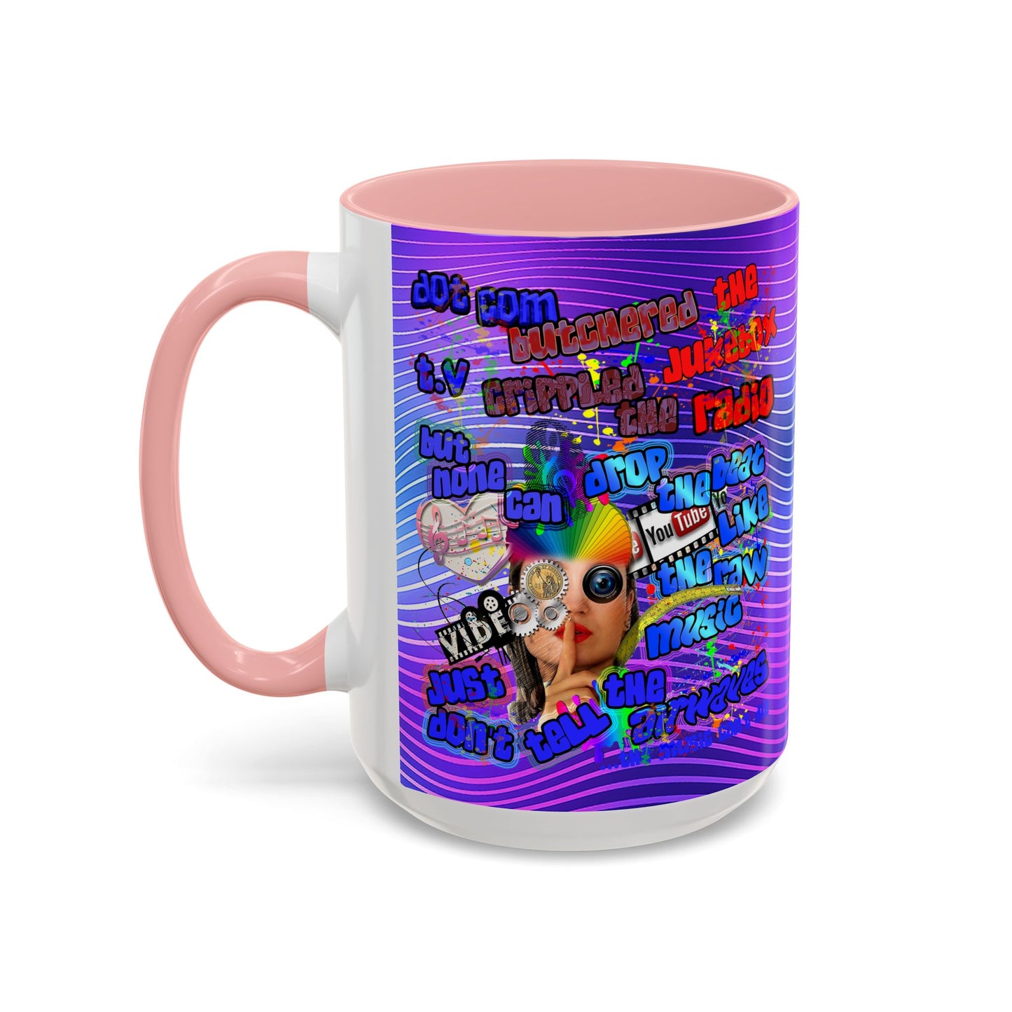 drop the beat - Accent Mug (purple wave)