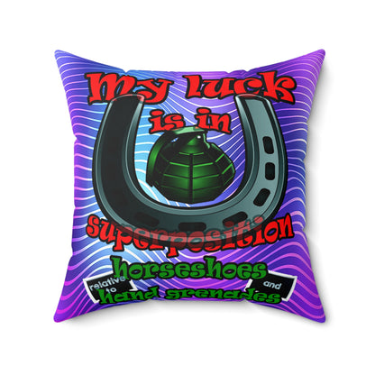 my luck - Spun Polyester Square Pillow - (purple wave)