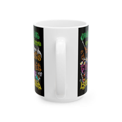 the bum's shit - White Mug (black)