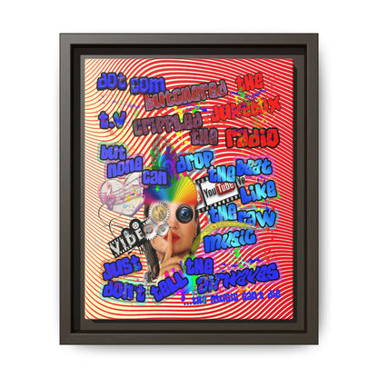 drop the beat - framed canvas art (yellow-orange wave)