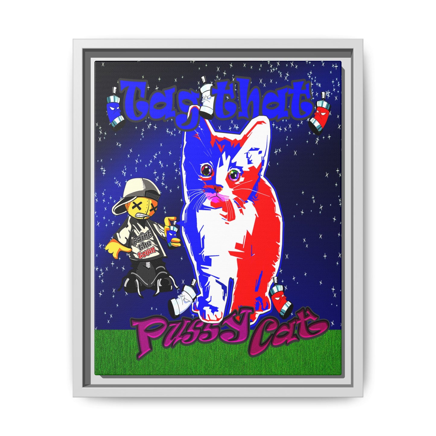 tag that - framed canvas art ('snoops' background)