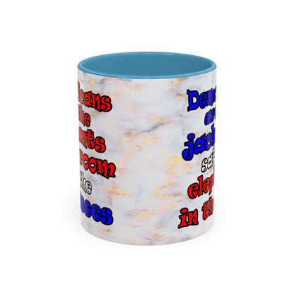 donkeys and elephants - Accent Mug (white marble)
