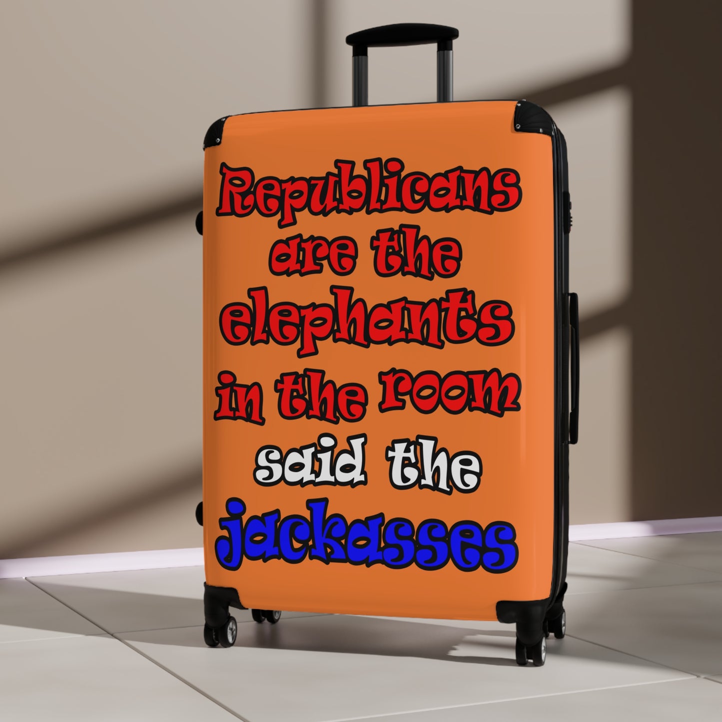 donkeys and elephants - Suitcase (crusta)