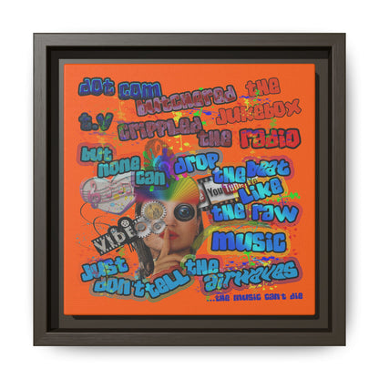 drop the beat - framed canvas art (orange)