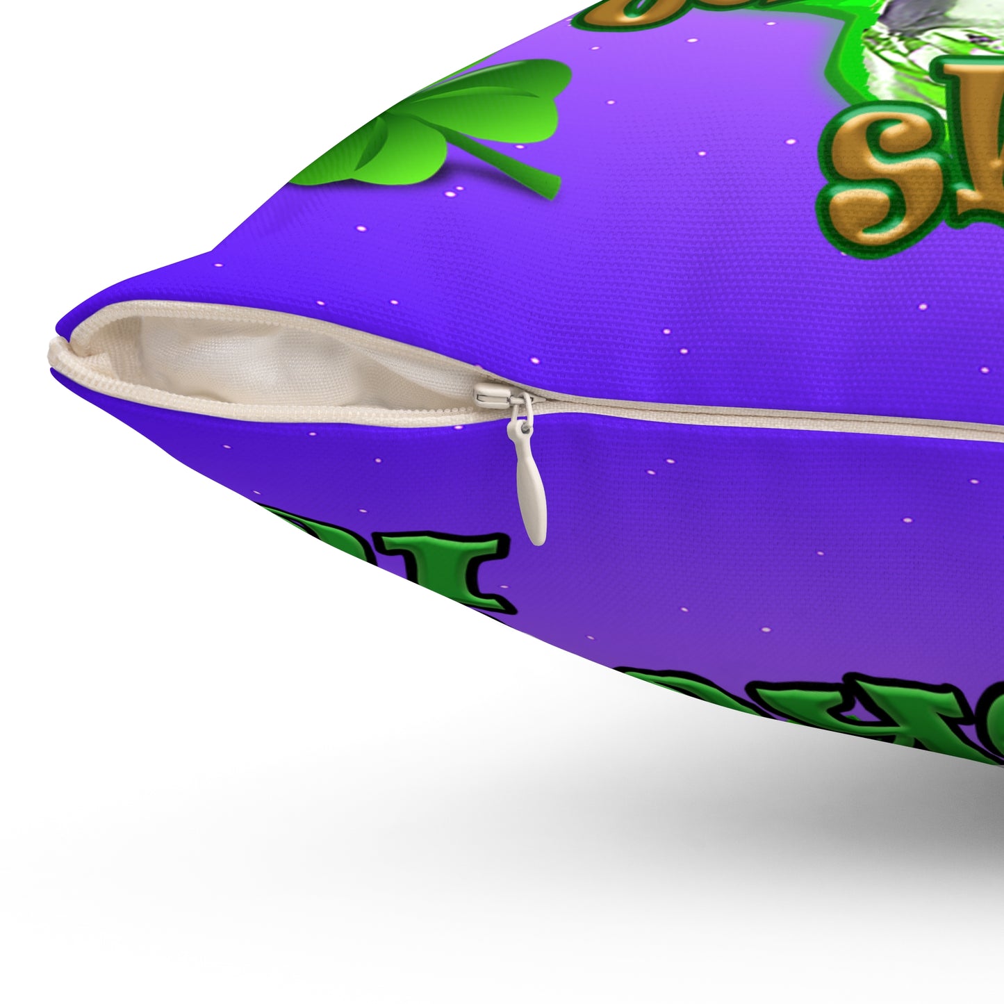 celtics logo - Spun Polyester Square Pillow - (purple-pink wave)
