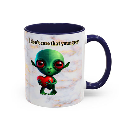 I don't care that your grey - Accent Mug (white marble)