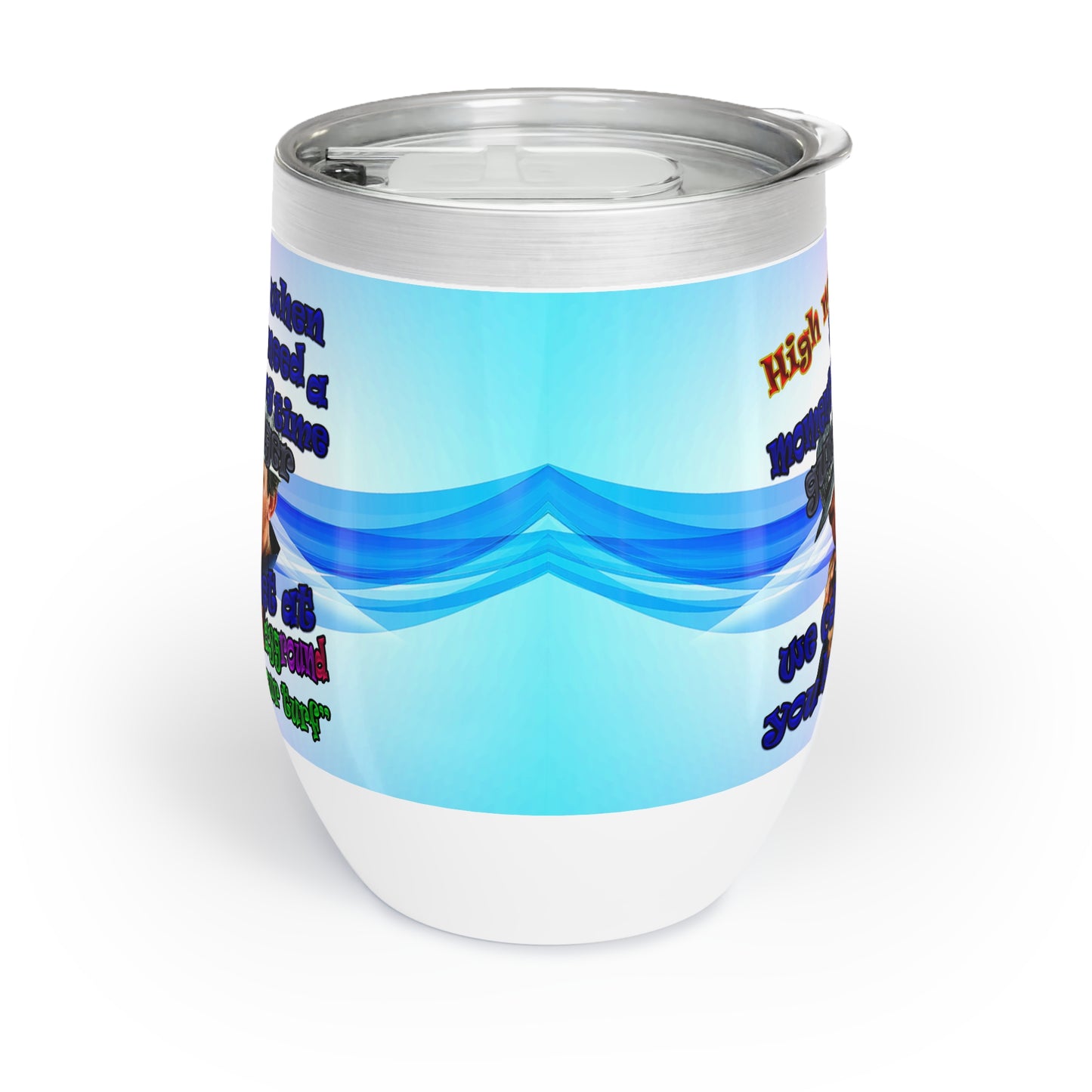 high noon - Chill Wine Tumbler (light blue-pink wave)