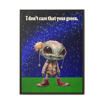 I don't care that your green - framed canvas art ('snoops' background)