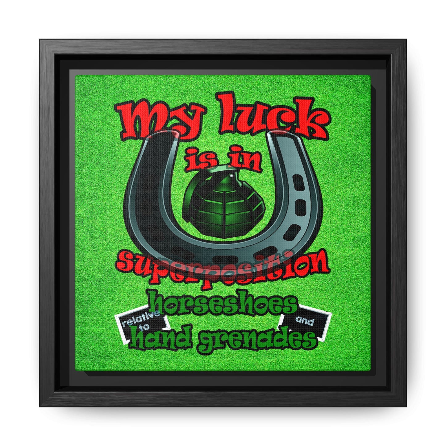 my luck - framed canvas art (green turf)