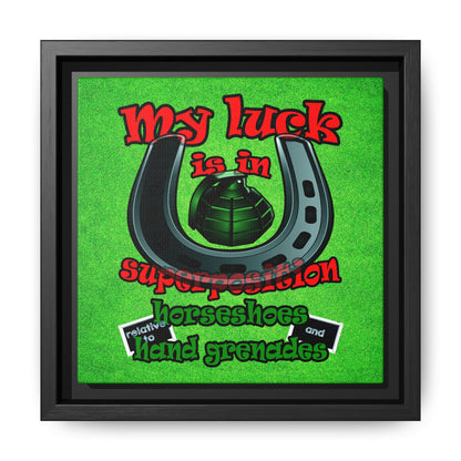 my luck - framed canvas art (green turf)