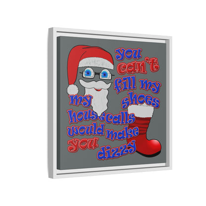 santa's shoes - framed canvas art (dark grey)