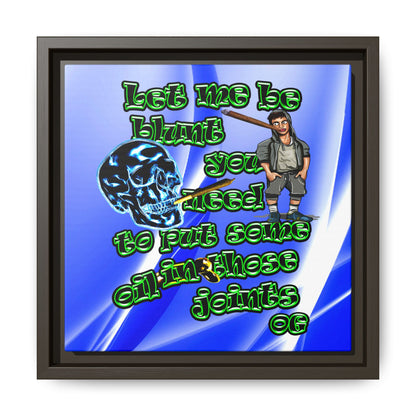 og - framed canvas art (blue-white wave)
