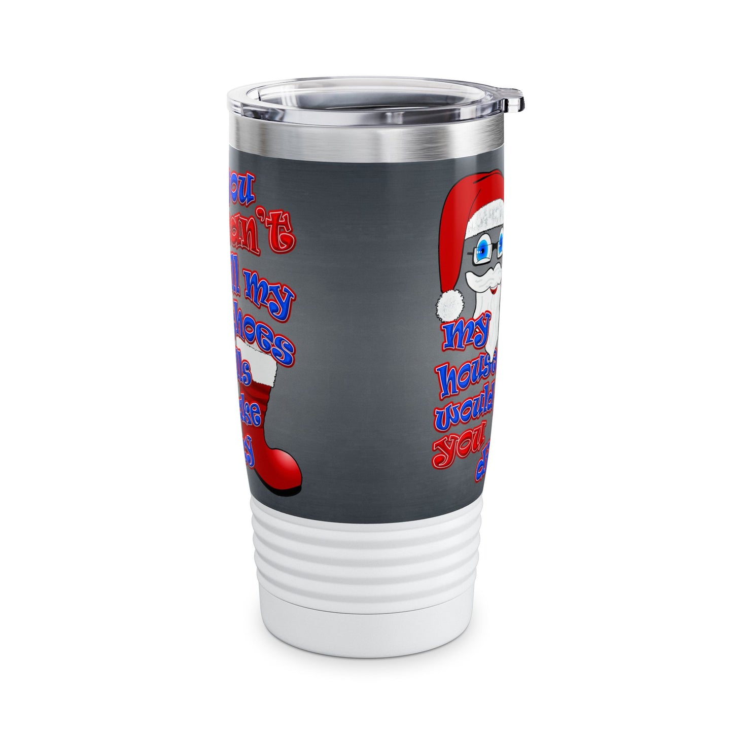 santa's shoes - Ringneck Tumbler, 20oz (grey-light grey)