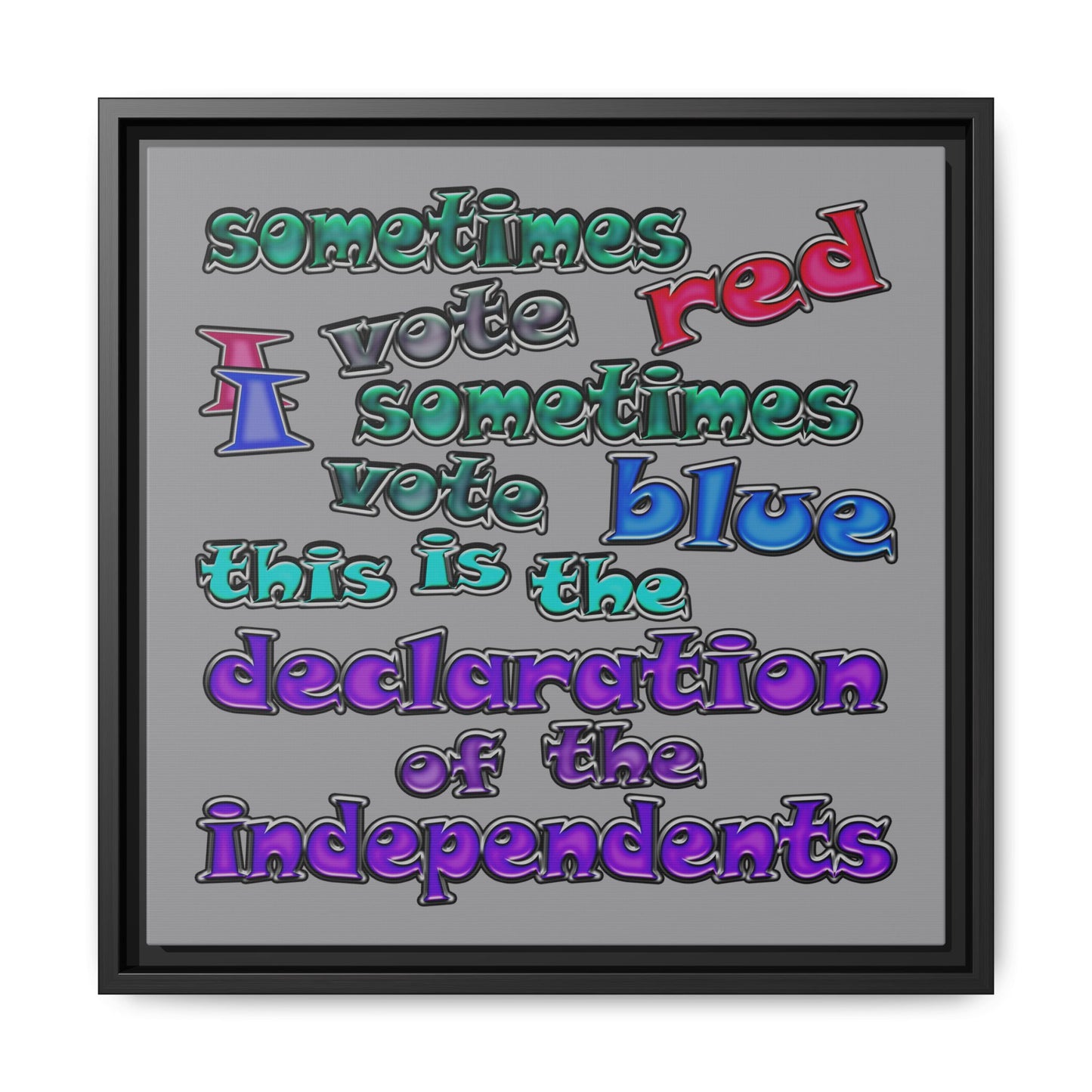 declaration of the independents - framed canvas art (grey)