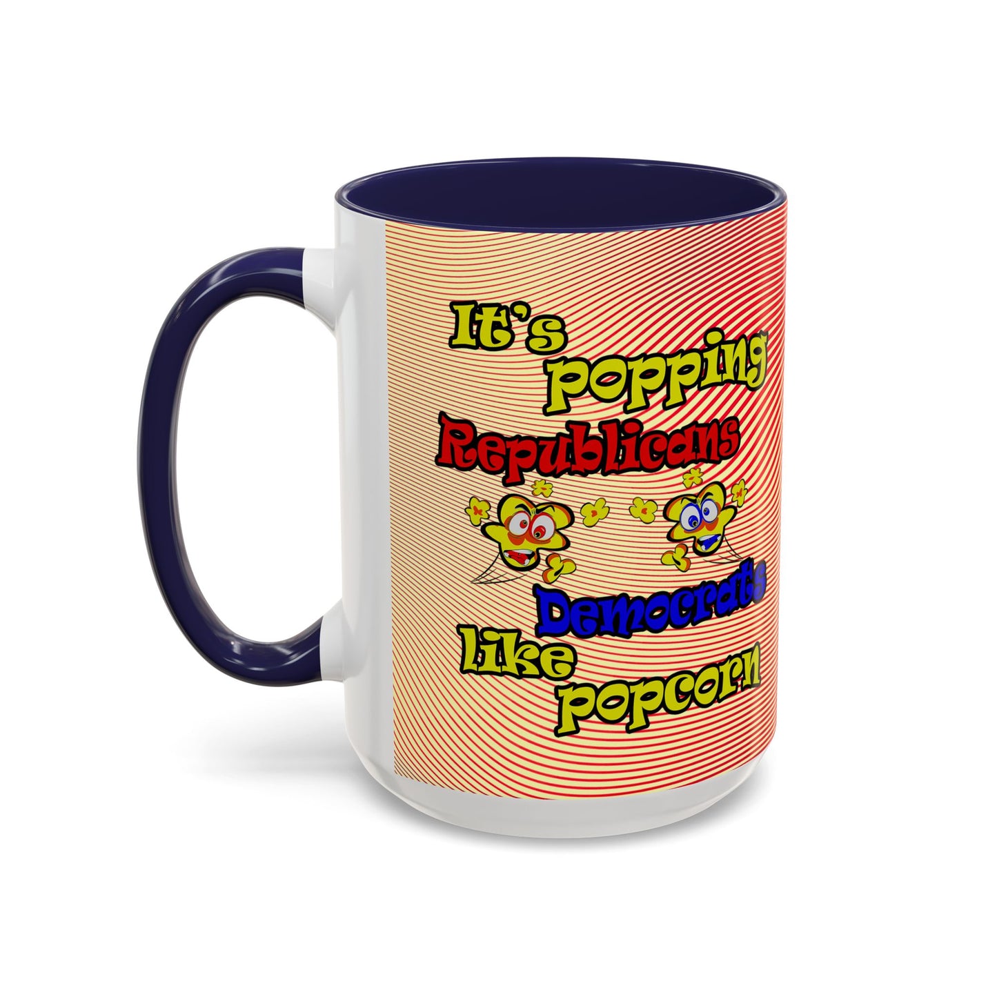 popping like popcorn - Accent Mug (yellow-orange wave)