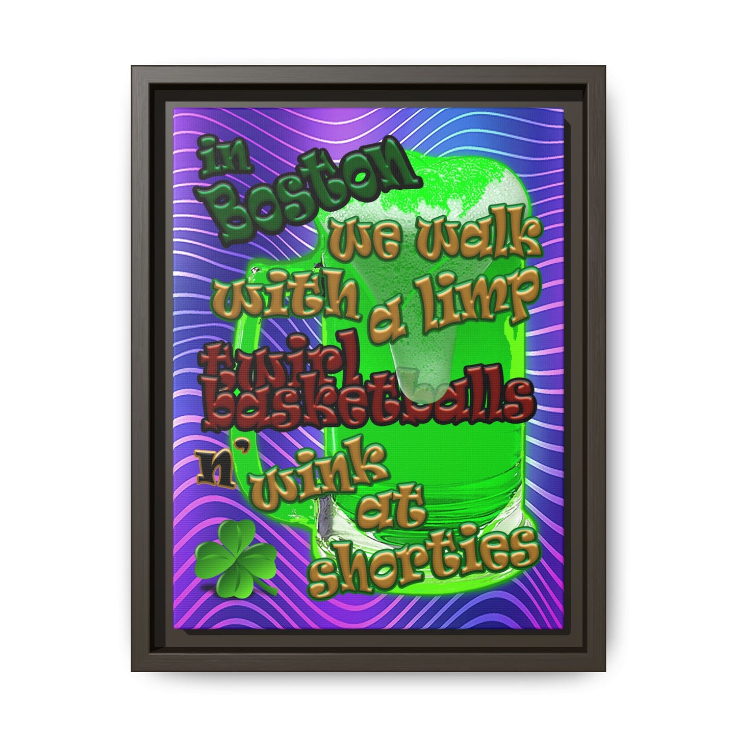 celtics logo - framed canvas art (purple wave)