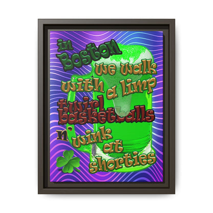 celtics logo - framed canvas art (purple wave)