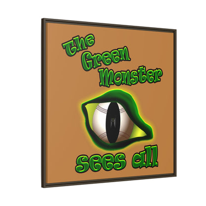 green monster - framed canvas art (light brown)