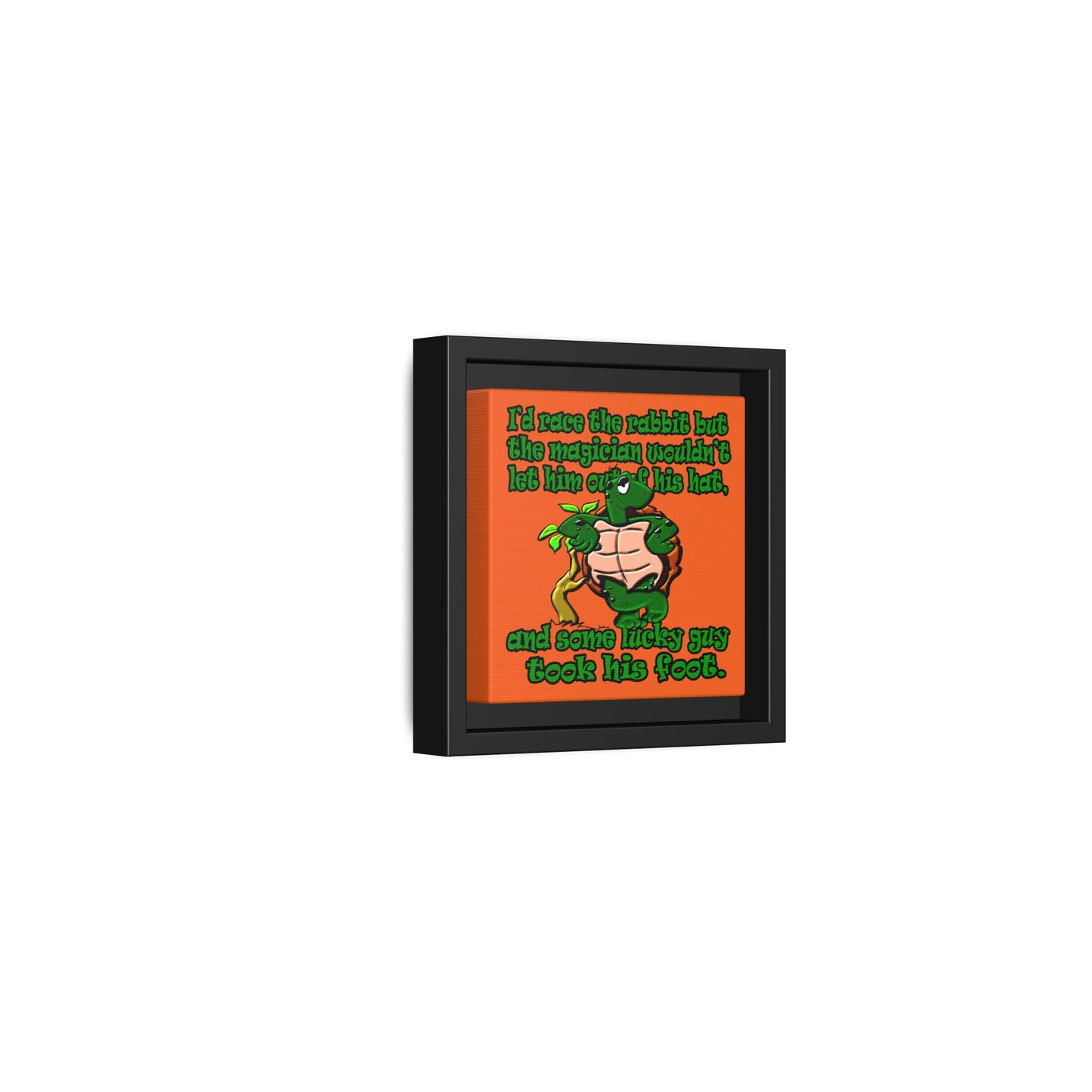 turtle race - framed canvas art (orange)