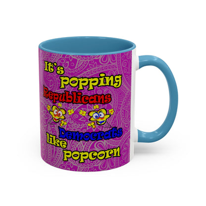 popping like popcorn - Accent Mug (pink swirl)