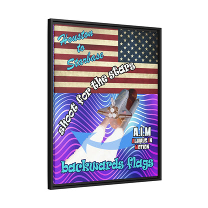 shoot for the stars - framed canvas art (purple wave)