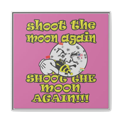 shoot the moon again - framed canvas art (light pink)